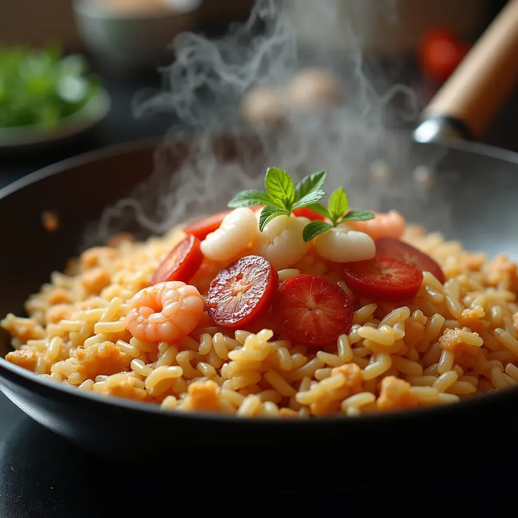 Crafting Perfect Sticky Fried Rice: The Cooking Process